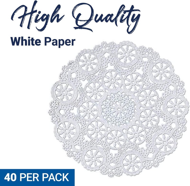 Royal Brites Royal Lace Fine Quality Paper Products, Medallion Lace Round Paper Doilies, 4-Inch, White, 1 Piece, Pack of 40 each - Image 2